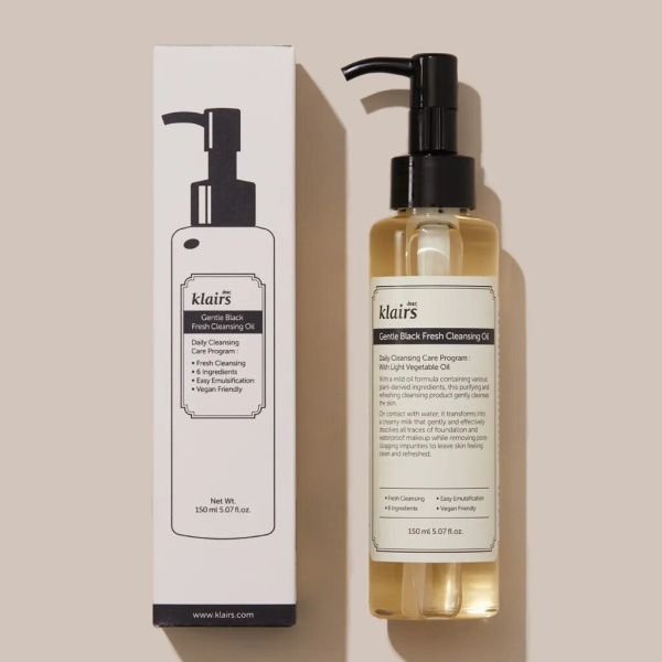 Dear, Klairs Gentle Black Fresh Cleansing Oil Увлажняющее гидрофильное масло